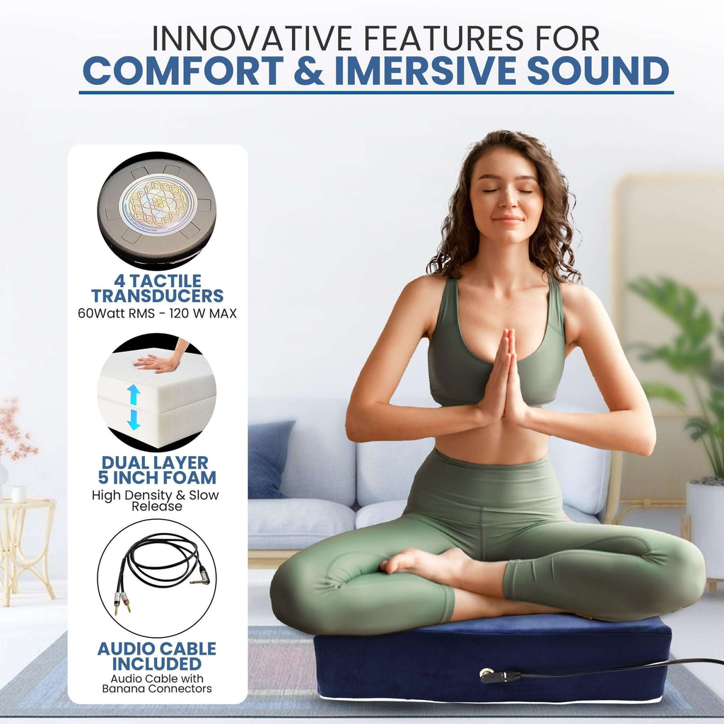 Premium Vibroacoustic Zafu Meditation Cushion Bundle