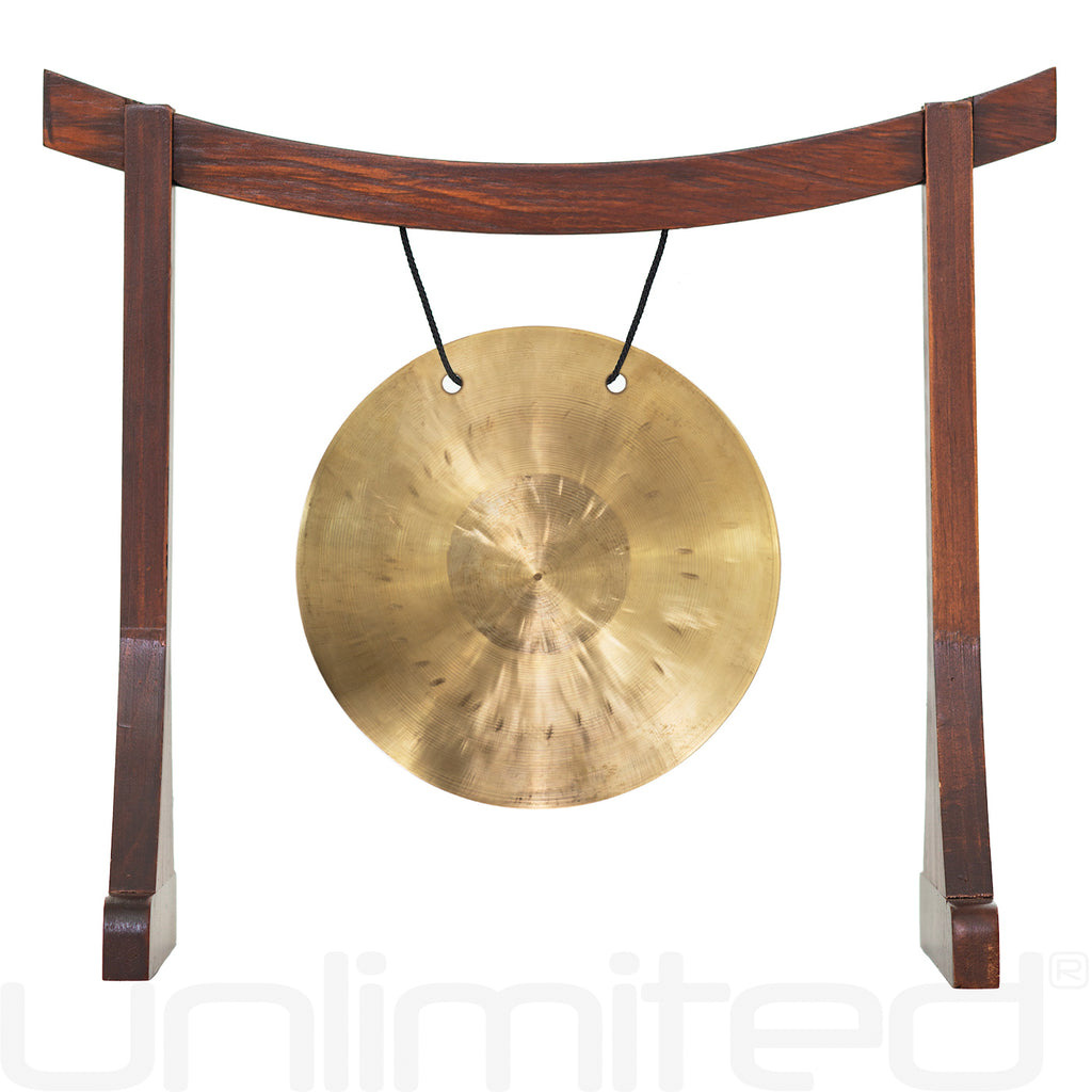 6” to 7” Gongs on Lifting Buddha Stand - Brown