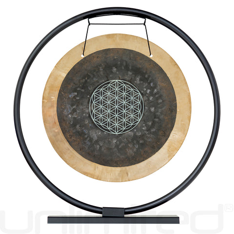 14" Flower of Life Deep Breath Gongs on Stands