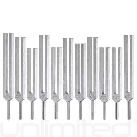Biosonics Set of 11 Planetary Tuning Forks (Unweighted)