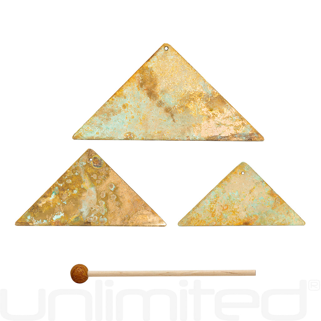 Grotta Sonora Sets of 3 Nickel Silver Triangular Chimes