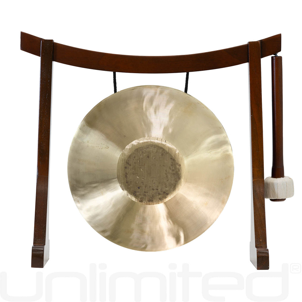6” to 7” Gongs on Lifting Buddha Stand - Brown