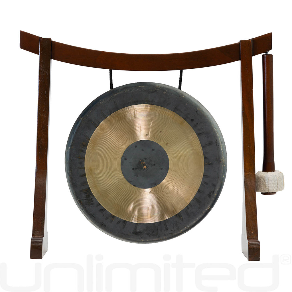 6” to 7” Gongs on Lifting Buddha Stand - Brown