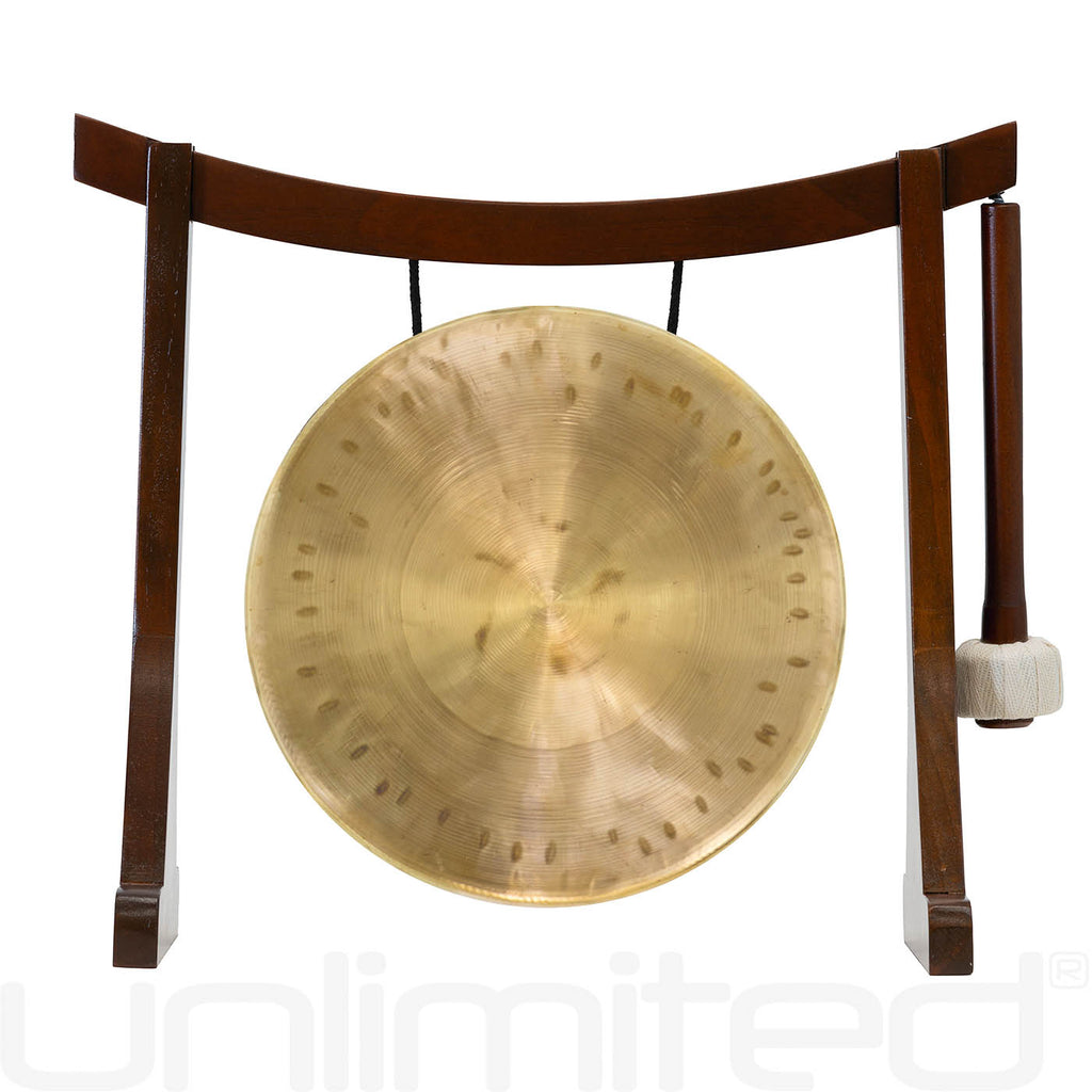 6” to 7” Gongs on Lifting Buddha Stand - Brown