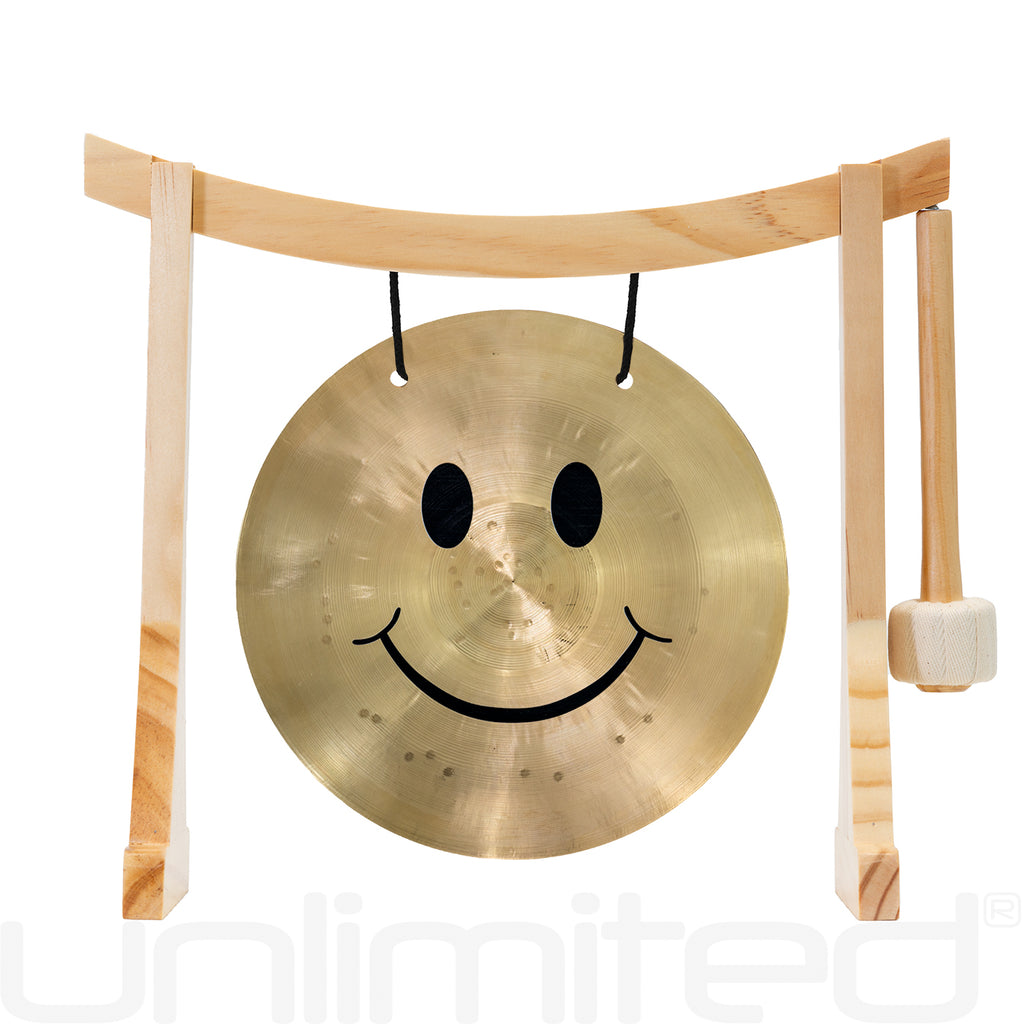 7" Smiley Face Gong on the Lifting Buddha Stand