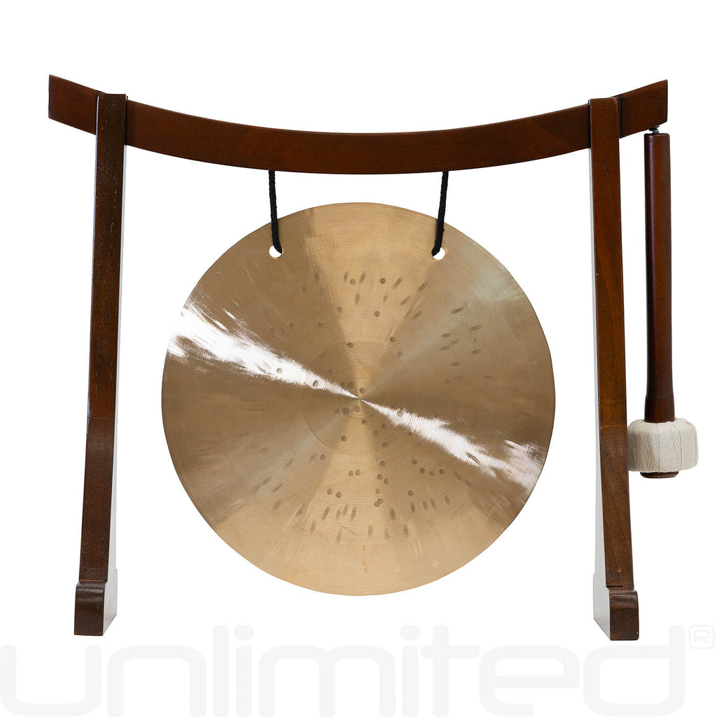 6” to 7” Gongs on Lifting Buddha Stand - Brown