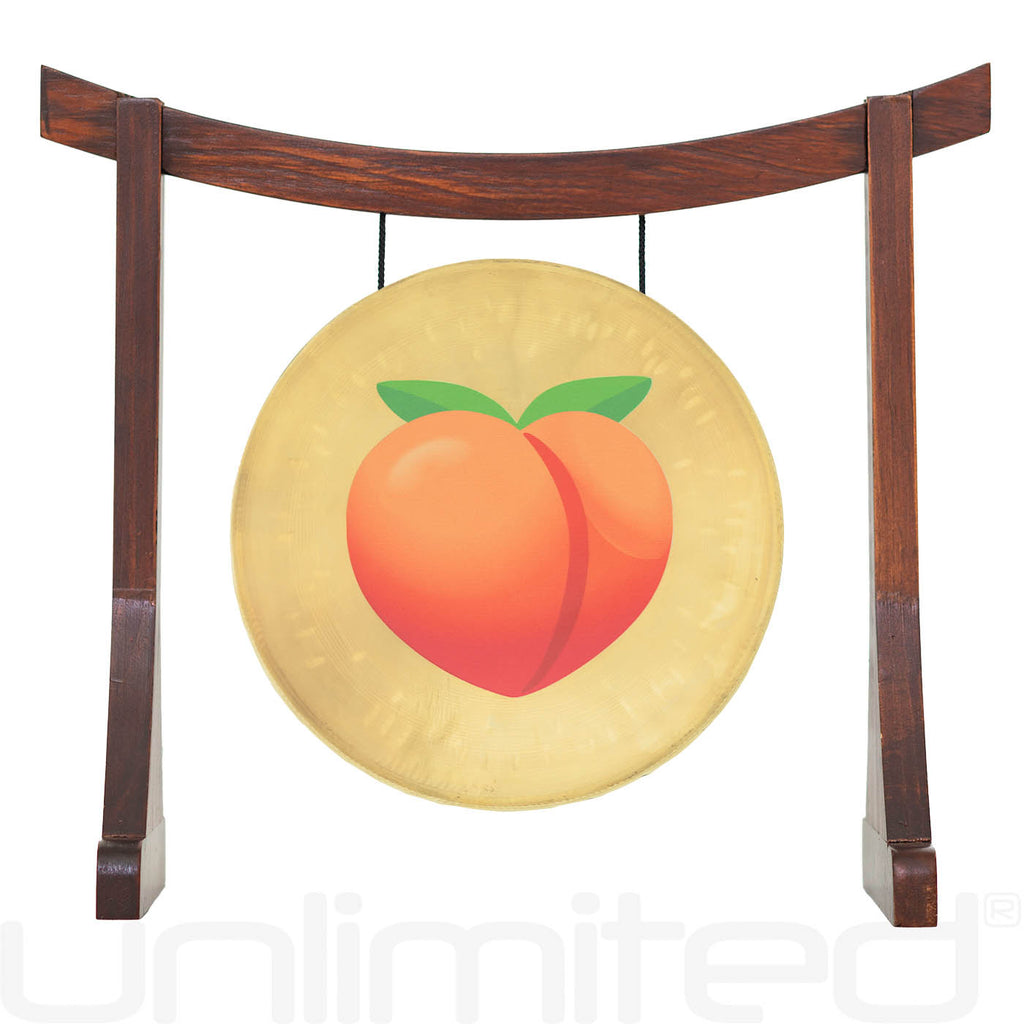 Peach Emoji Gong on Stands