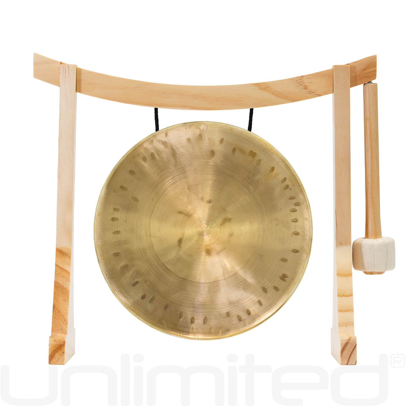 6” to 7” Gongs on Lifting Buddha Stand - Natural - Gongs Unlimited
