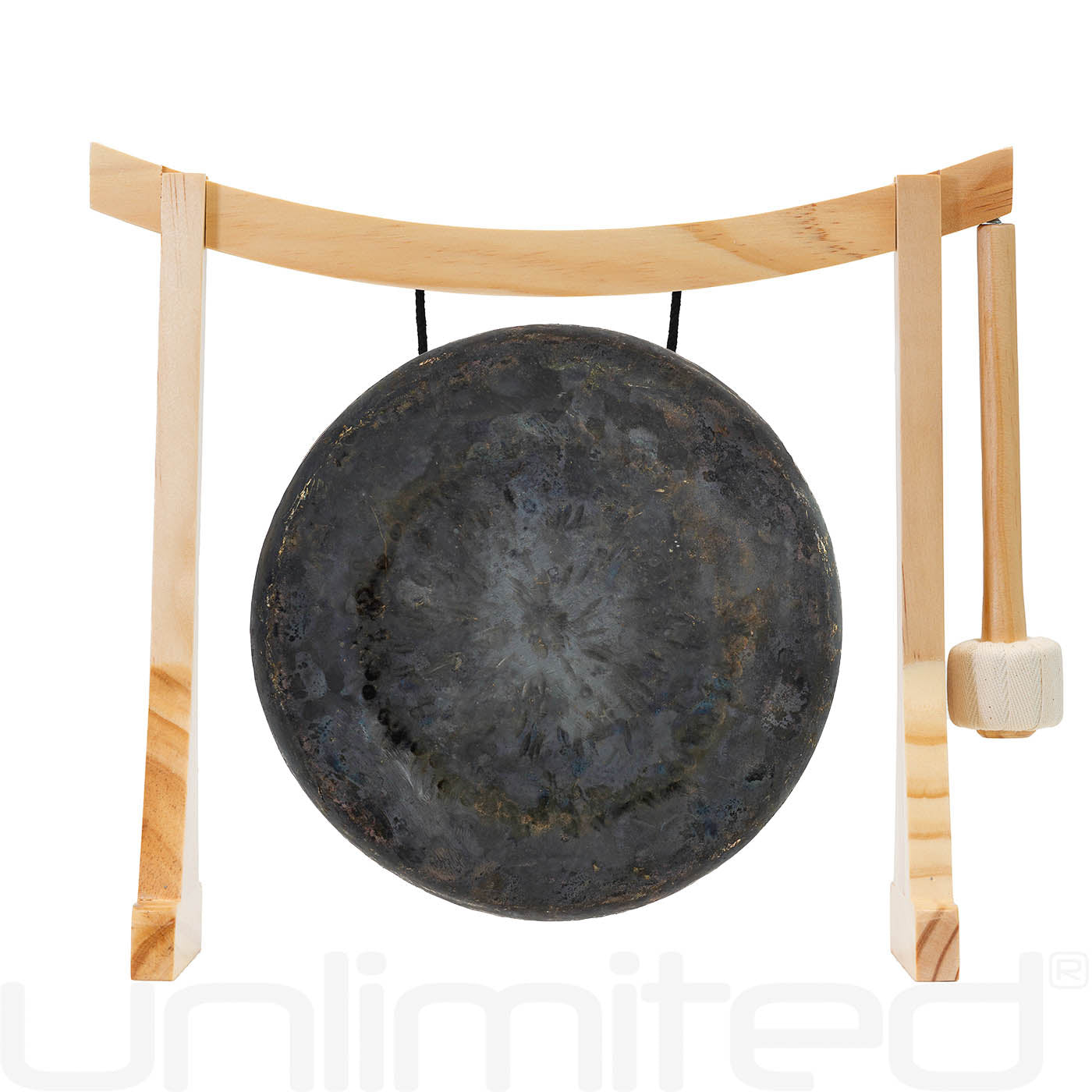 6” to 7” Gongs on Lifting Buddha Stand - Natural - Gongs Unlimited
