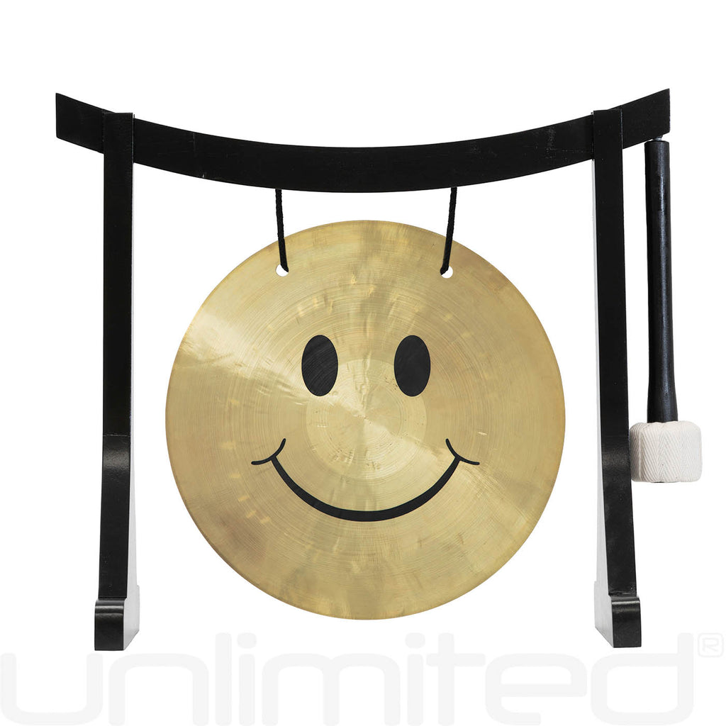 7" Smiley Face Gong on the Lifting Buddha Stand