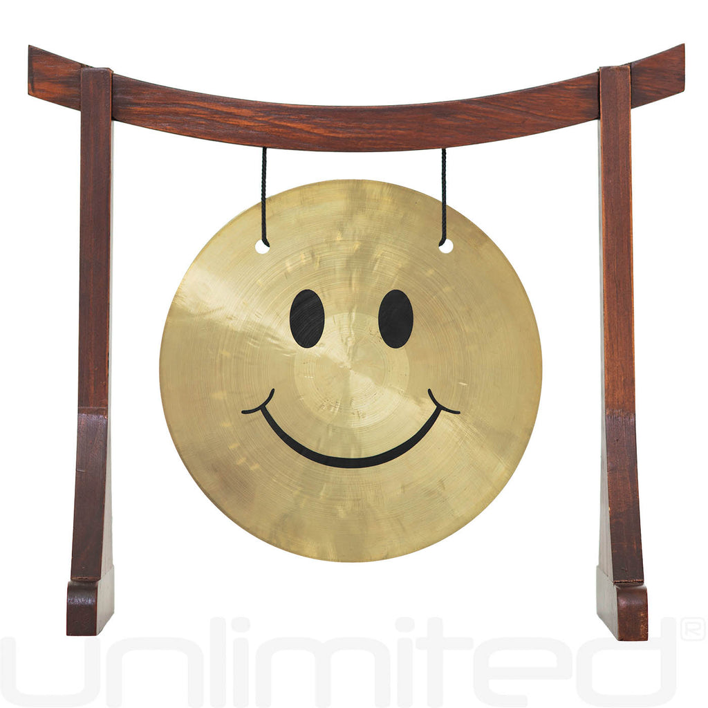 7" Smiley Face Gong on the Lifting Buddha Stand