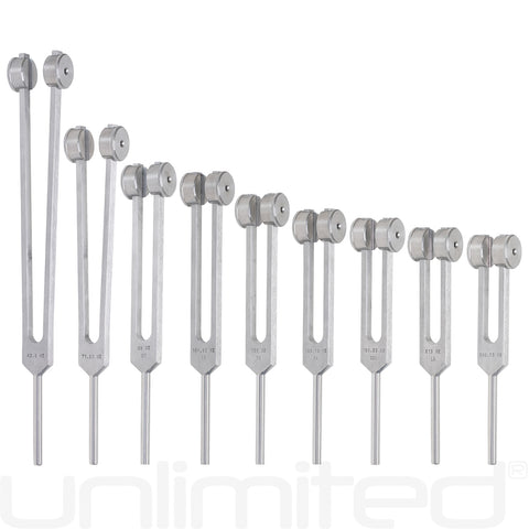 Luminanti Solfeggio Body Set of 9 Tuning Forks (Weighted)
