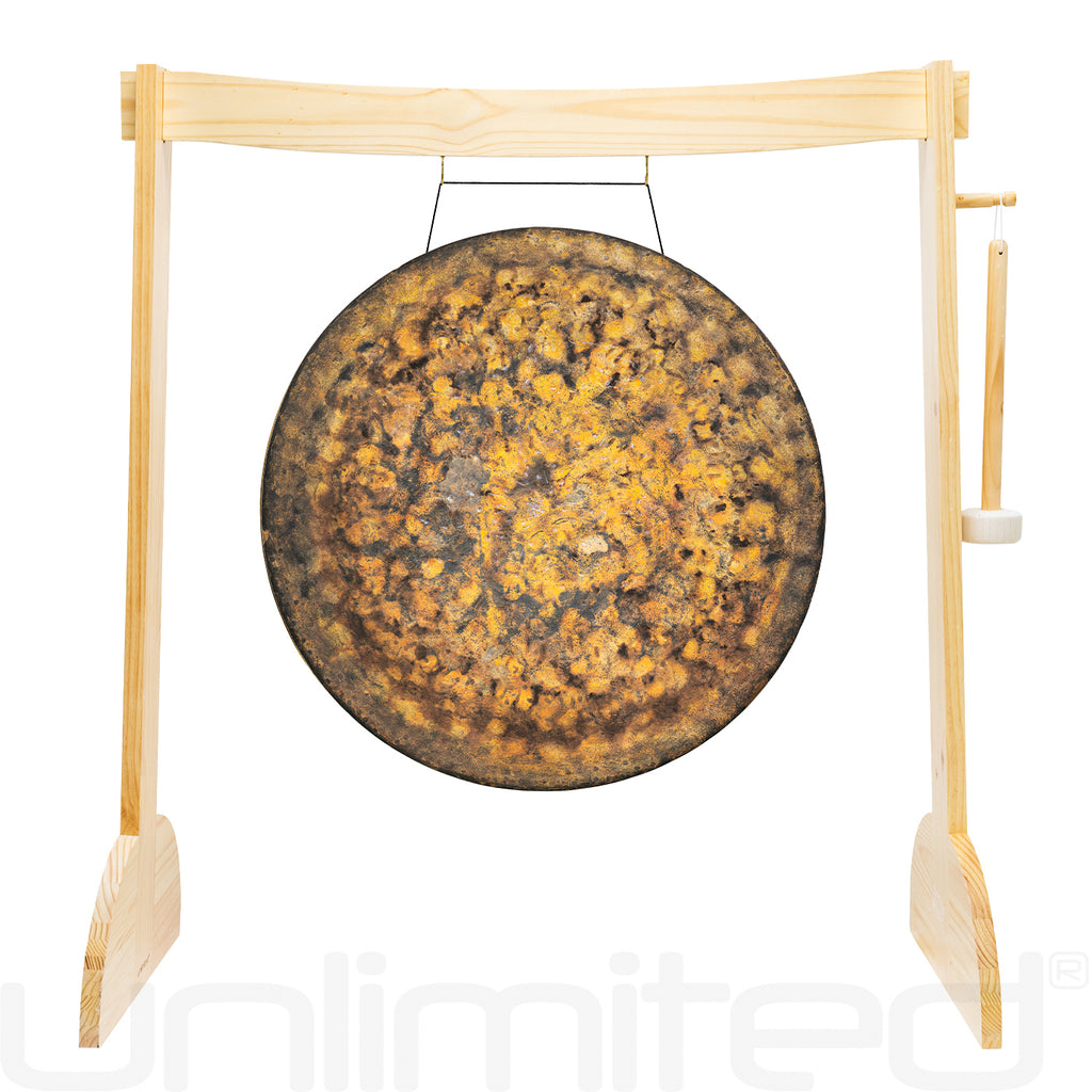 34" to 38" Gongs on the Large Lunaphonic Wood Gong Stand