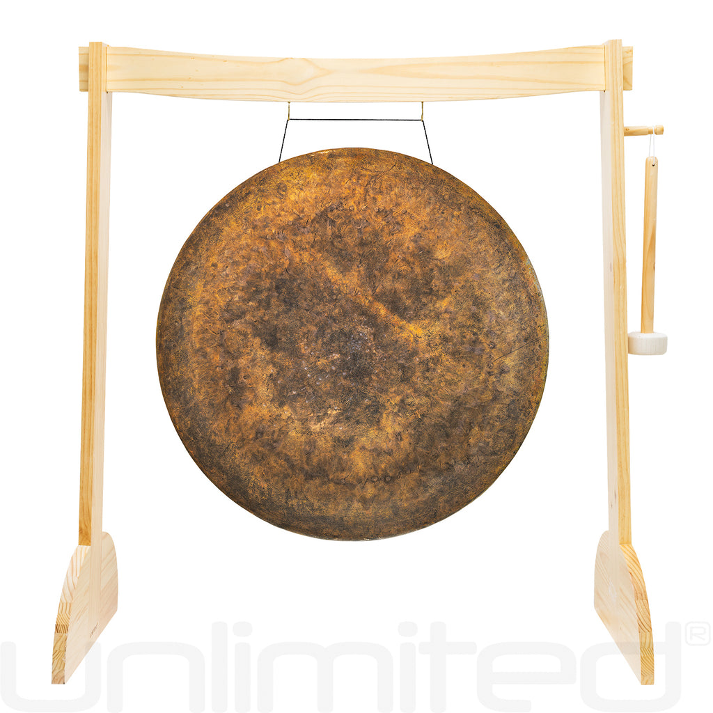 34" to 38" Gongs on the Large Lunaphonic Wood Gong Stand