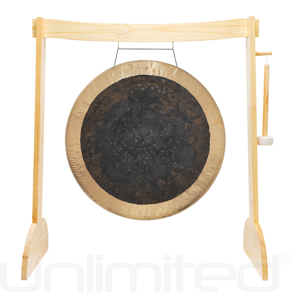 34" to 38" Gongs on the Large Lunaphonic Wood Gong Stand