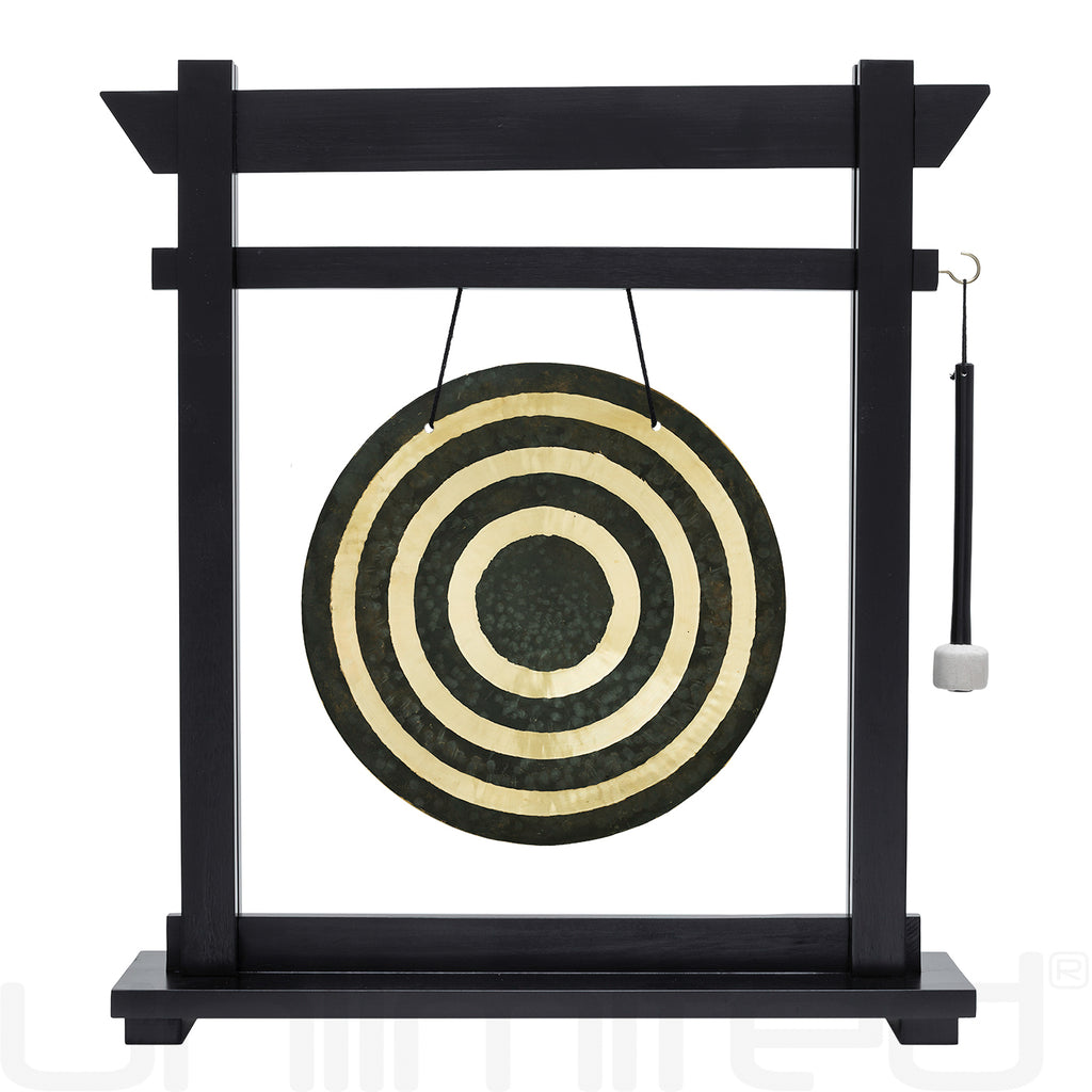 14" Gongs on Black Moksha Joe Stand
