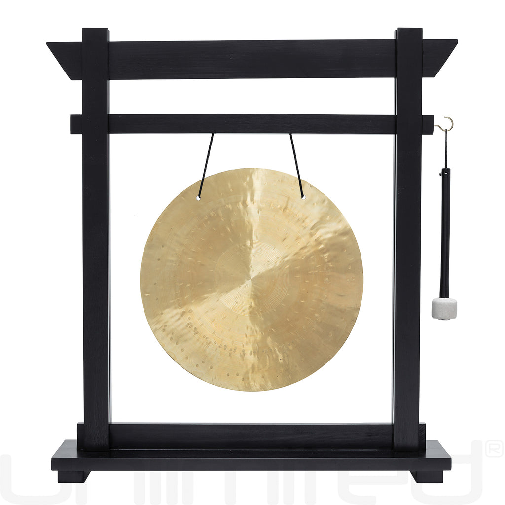 14" Gongs on Black Moksha Joe Stand