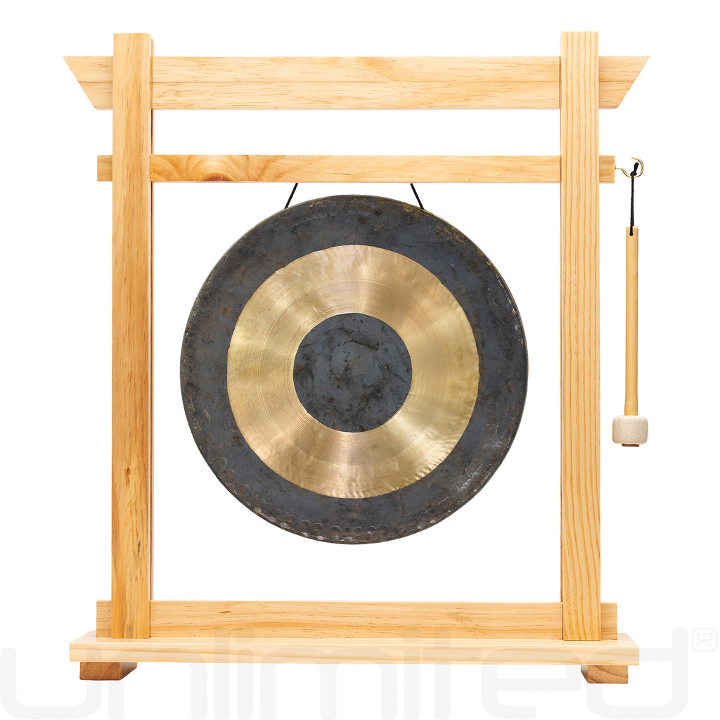 14" Gongs on the Moksha Joe Gong Stand - Pine