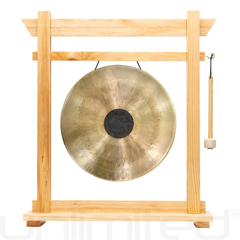 14" Gongs on the Moksha Joe Gong Stand - Pine
