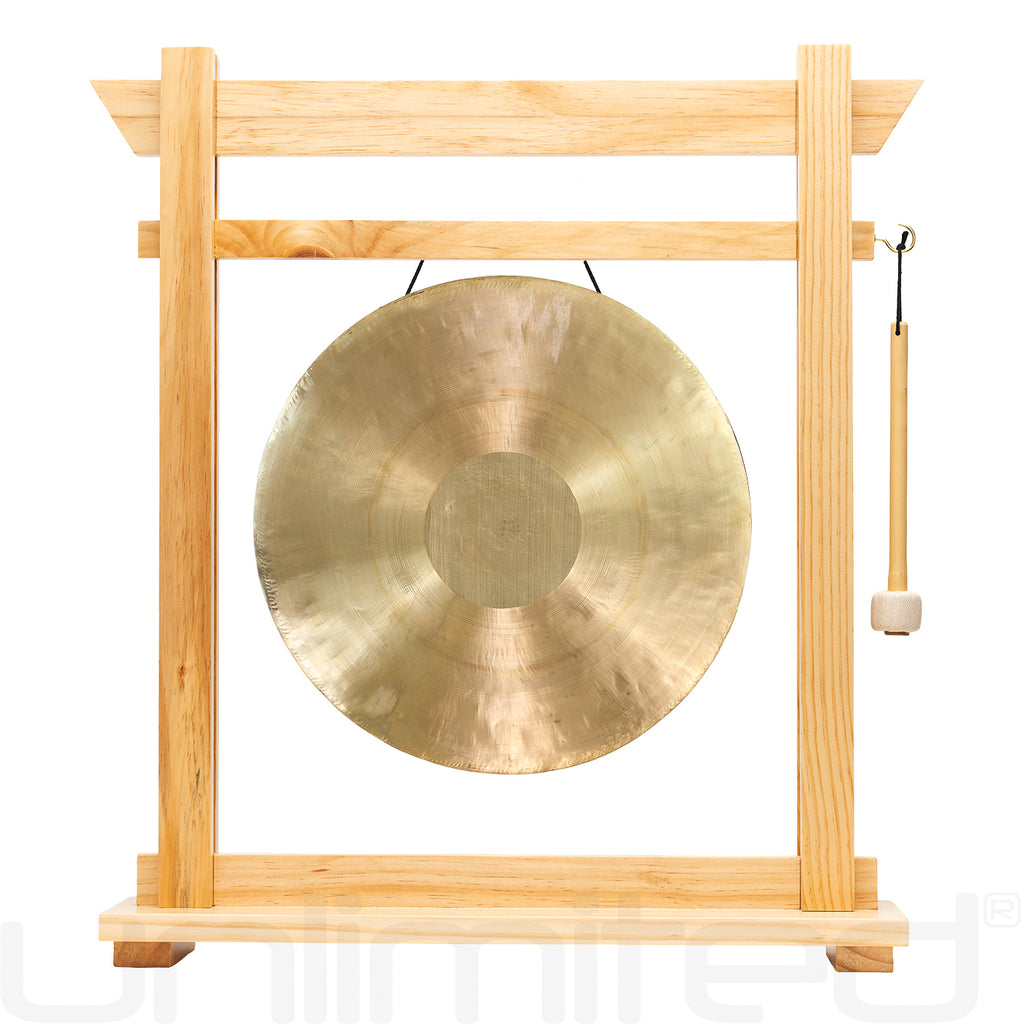 14" Gongs on the Moksha Joe Gong Stand - Pine