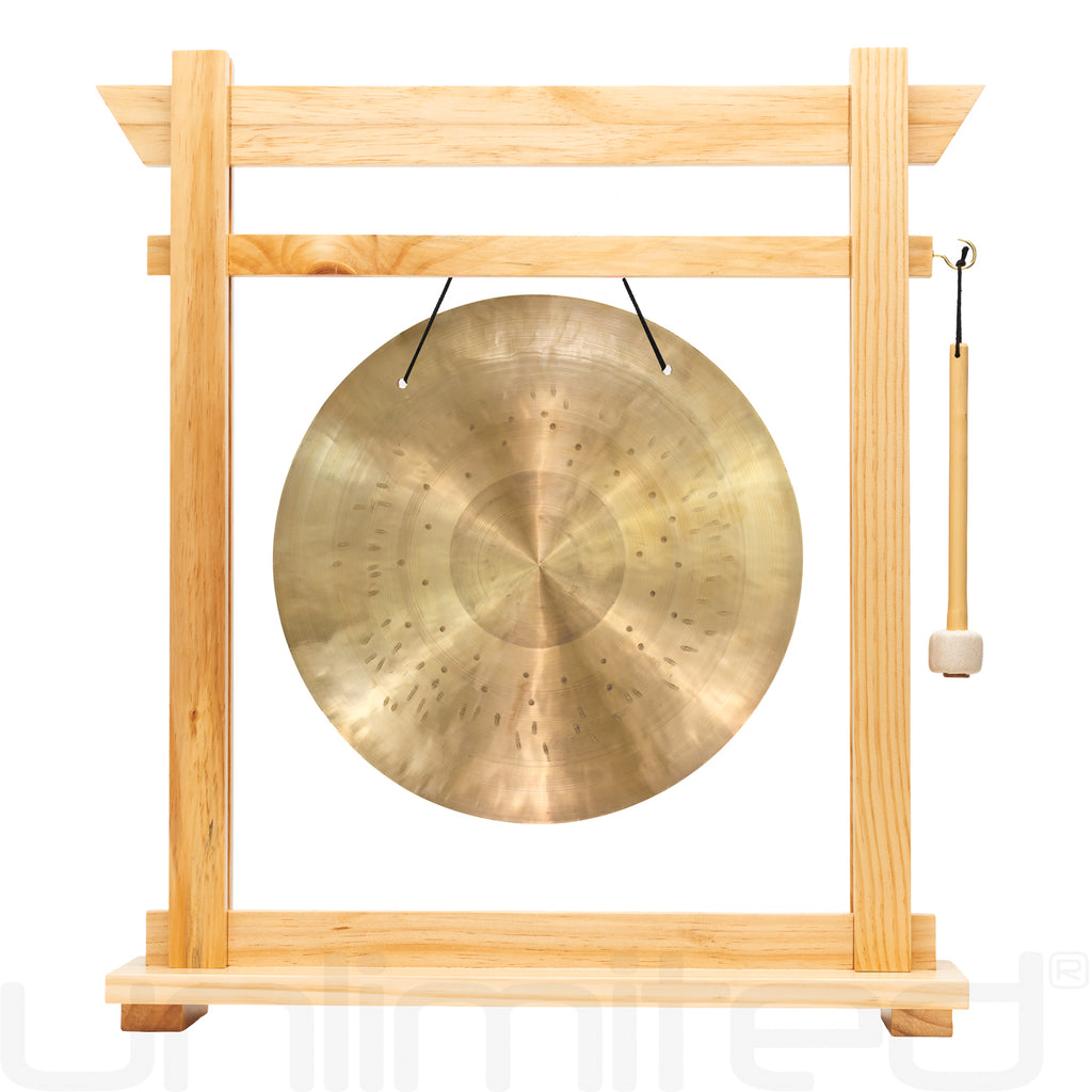 14" Gongs on the Moksha Joe Gong Stand - Pine