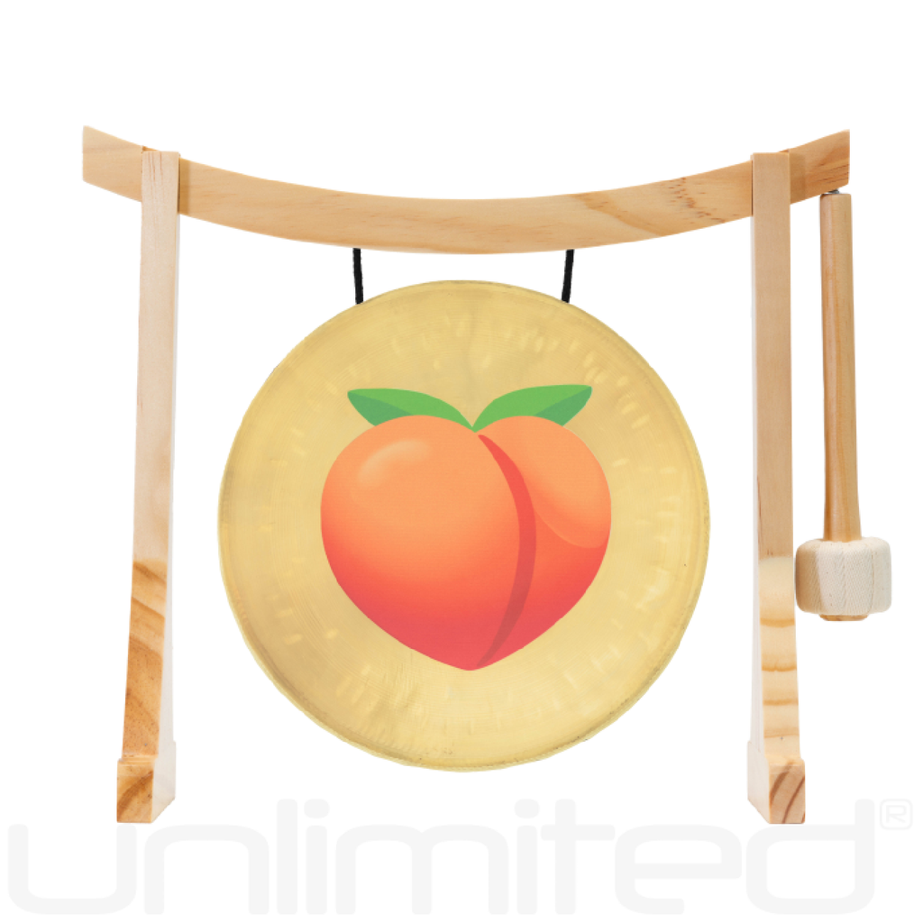 Peach Emoji Gong on Stands