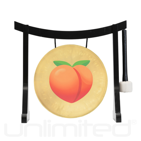 Peach Emoji Gong on Stands