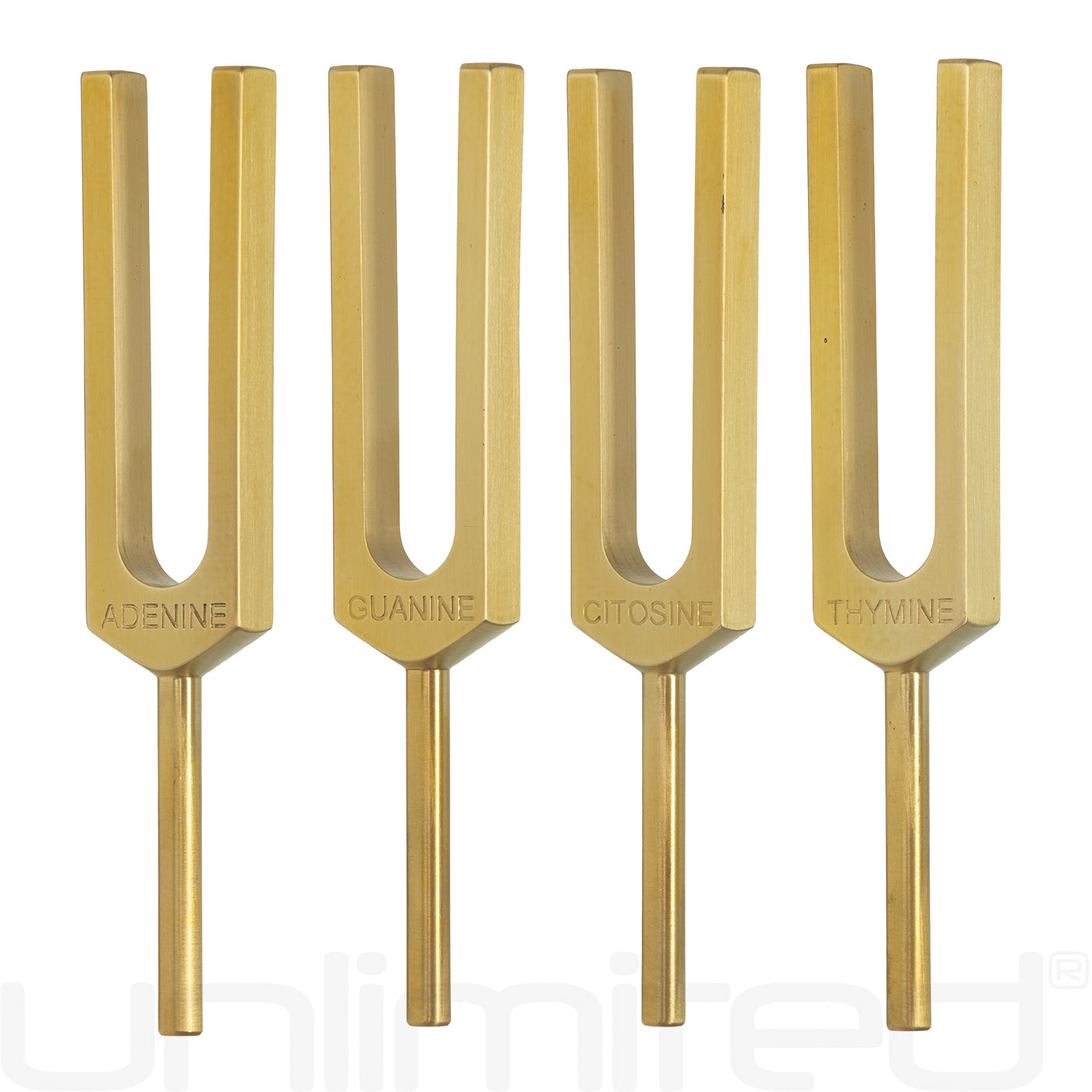 PraPelnia DNA Set of 4 Brass Tuning Forks - Gongs Unlimited