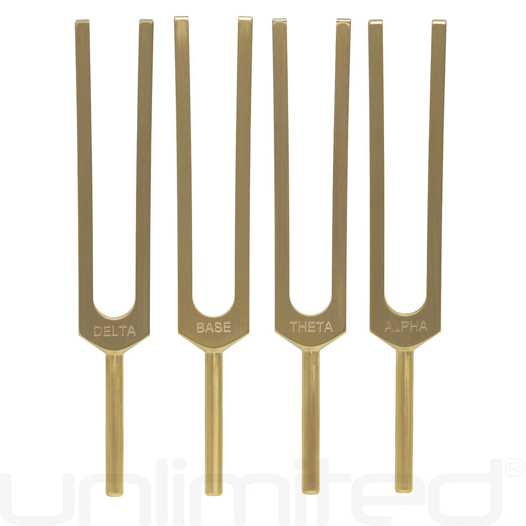 PraPelnia Restorative Sleep Set of 4 Brass Tuning Forks - Brainwaves