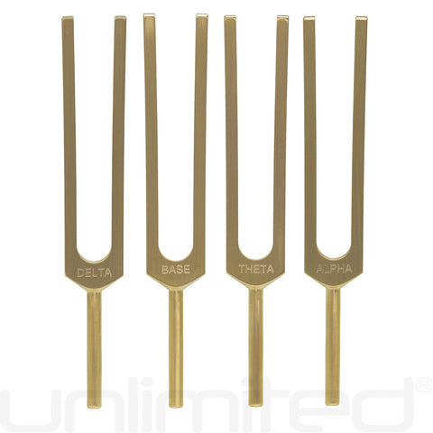 PraPelnia Restorative Sleep Set of 4 Brass Tuning Forks - Brainwaves