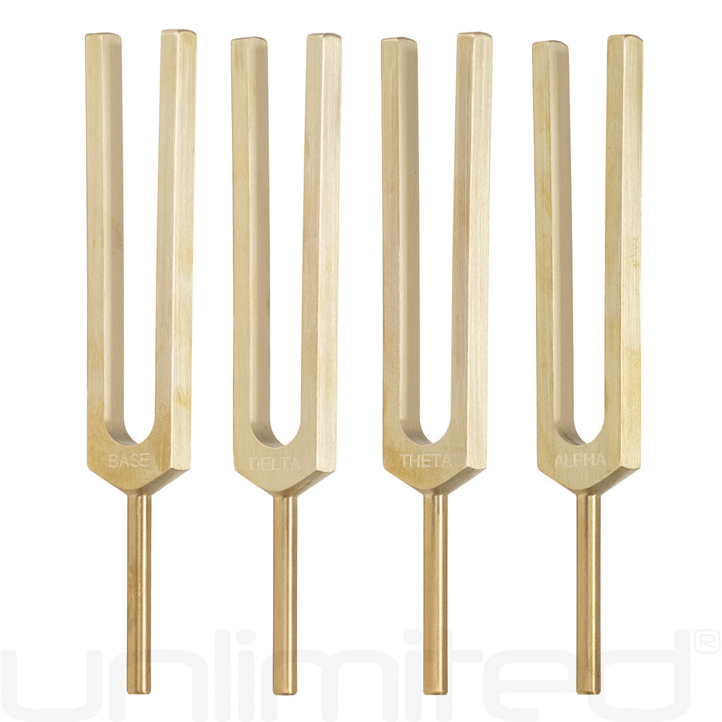 PraPelnia Restorative Sleep Set of 4 Brass Tuning Forks - Brainwaves