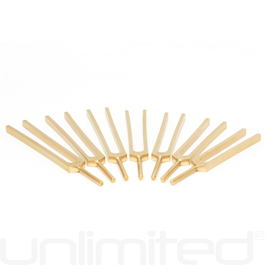 PraPelnia Seven Chakras Brass Tuning Fork Set