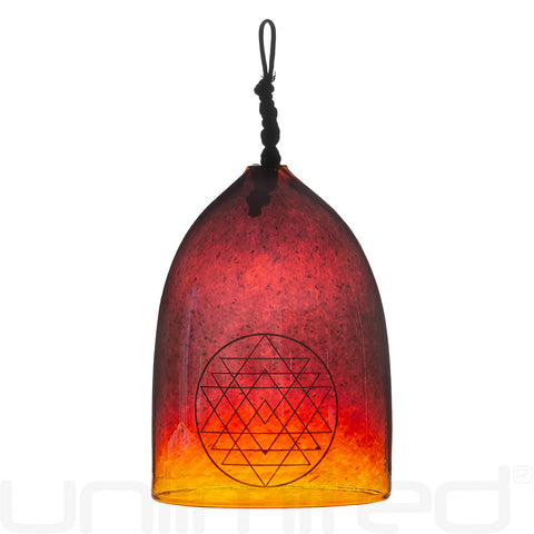 Shrader Made Glass - Iris Gold Sri Yantra Glass Bell