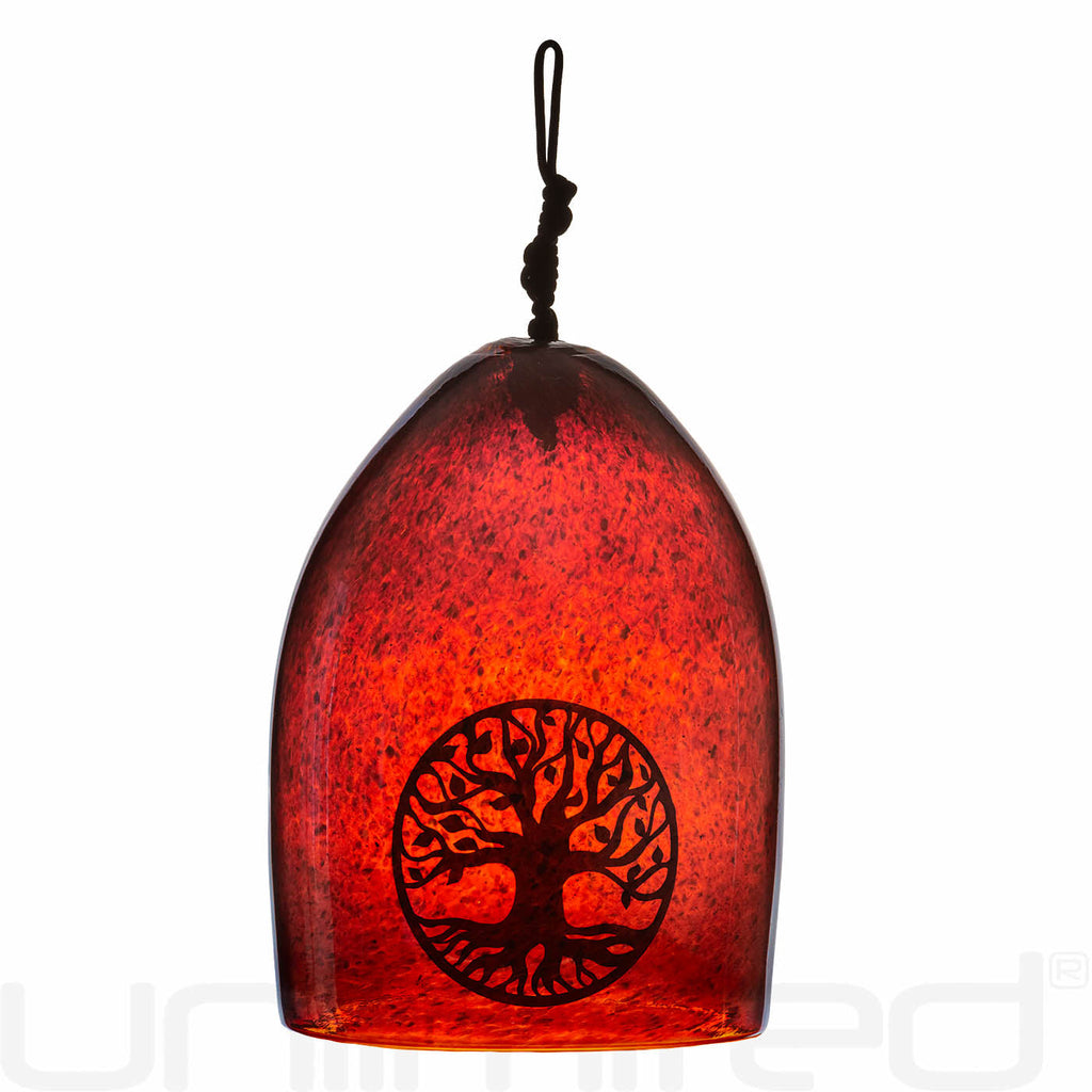 Shrader Made Glass Iris Gold Bell with Tree of Life Symbol