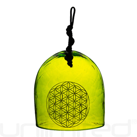 Shrader Made Glass Breath of Life Bell with Sri Yantra Symbol