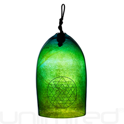Shrader Made Glass Breath of Life Bell with Sri Yantra Symbol