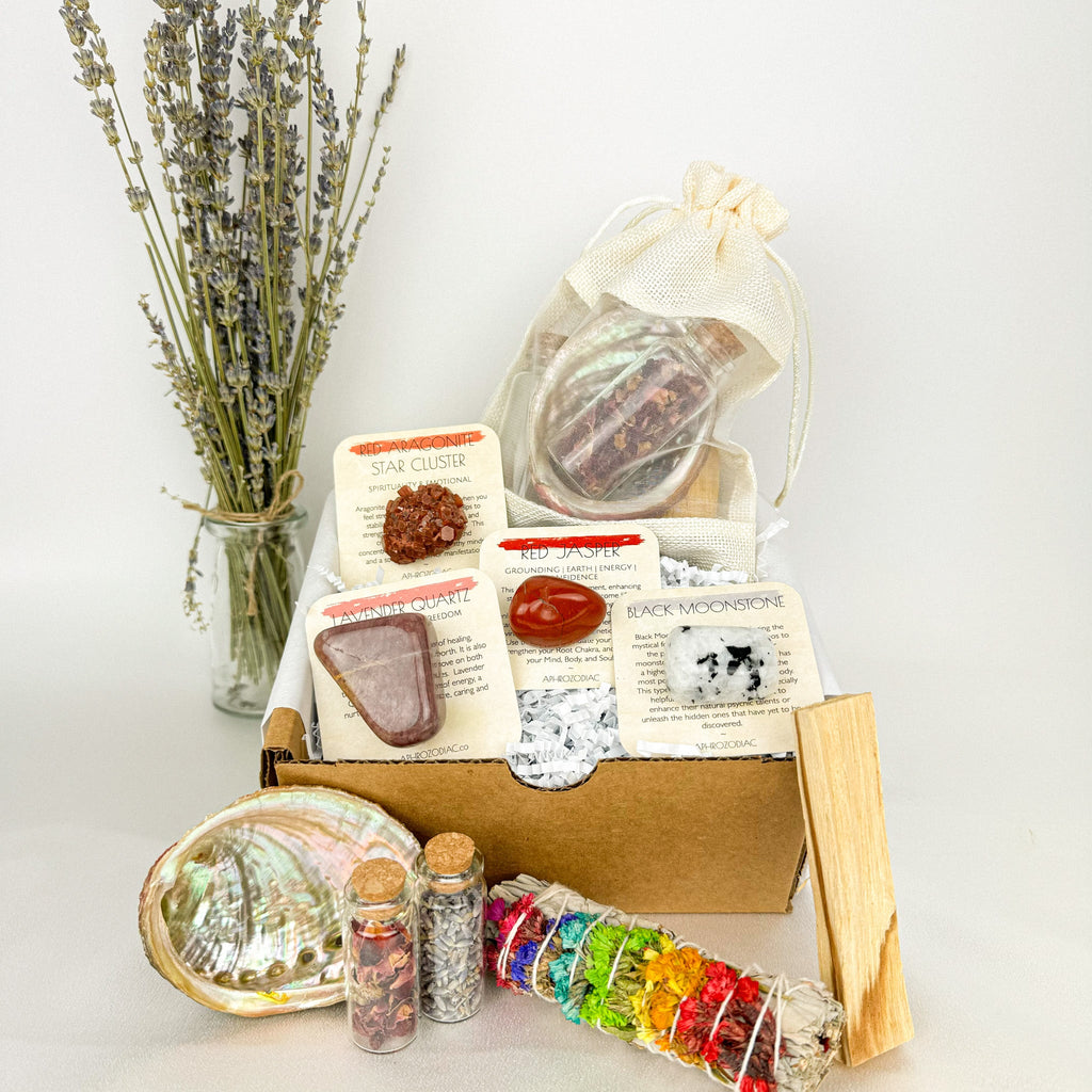 AphroZodiac - Scorpio Crystal Set for Confidence & Focus - Includes Aura Cleansing Kit
