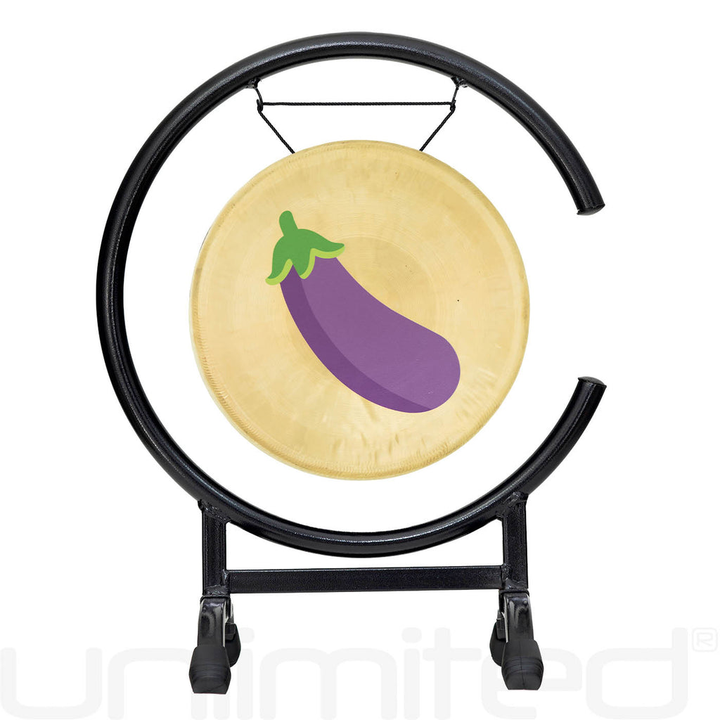 Eggplant Emoji Gong on Stands