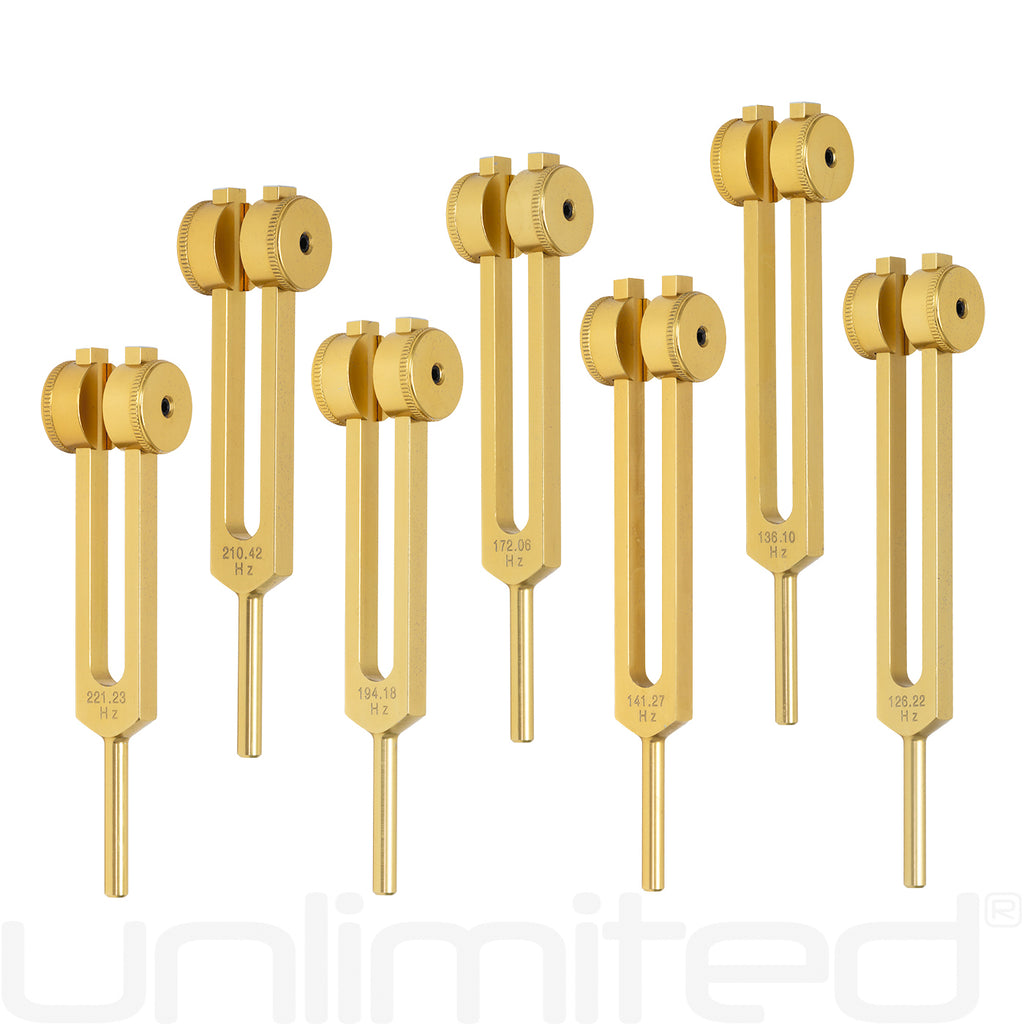 Unlimited 7 Chakra Tuning Fork Set (Weighted) with Activator