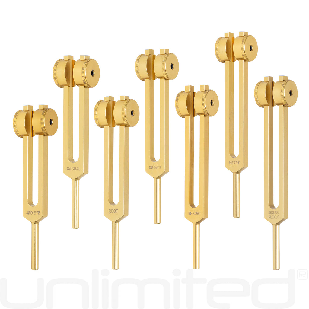 Unlimited 7 Chakra Tuning Fork Set (Weighted) with Activator