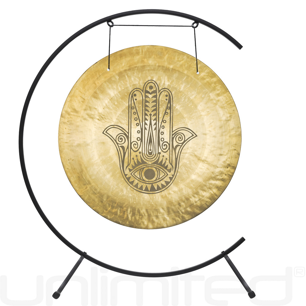 24" Hamsa Wind Gong on the Welcoming Stand