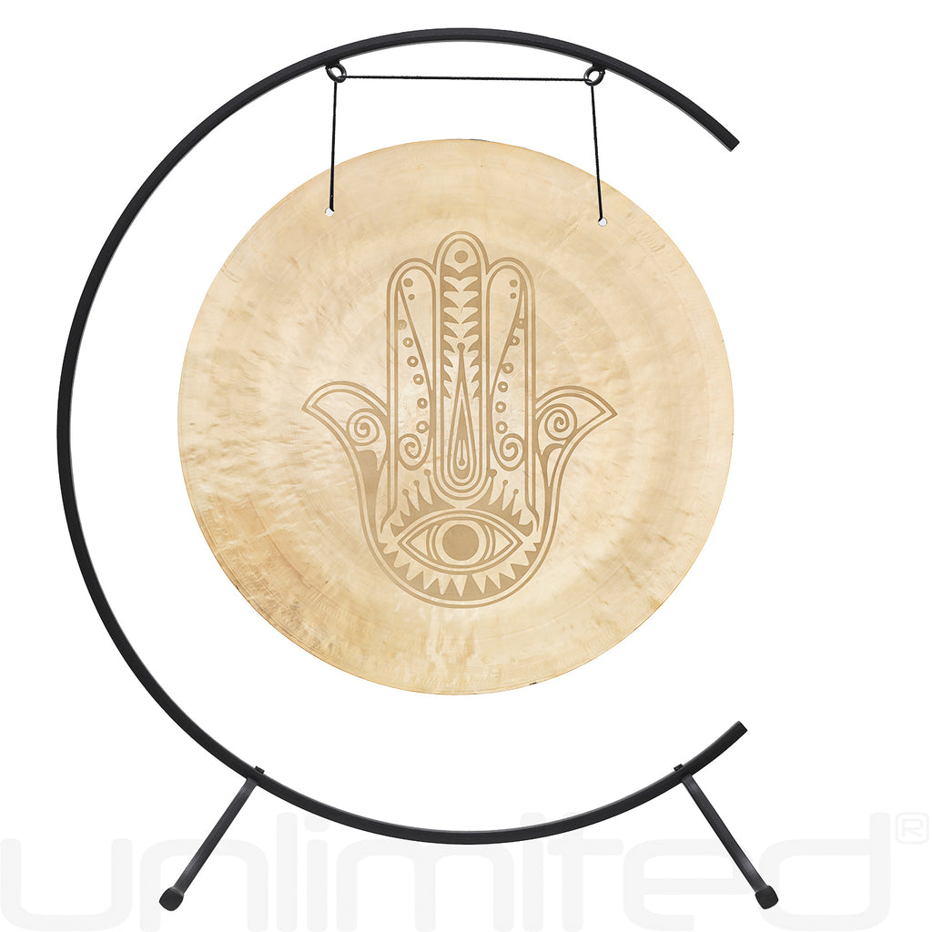 24" Hamsa Wind Gong on the Welcoming Stand