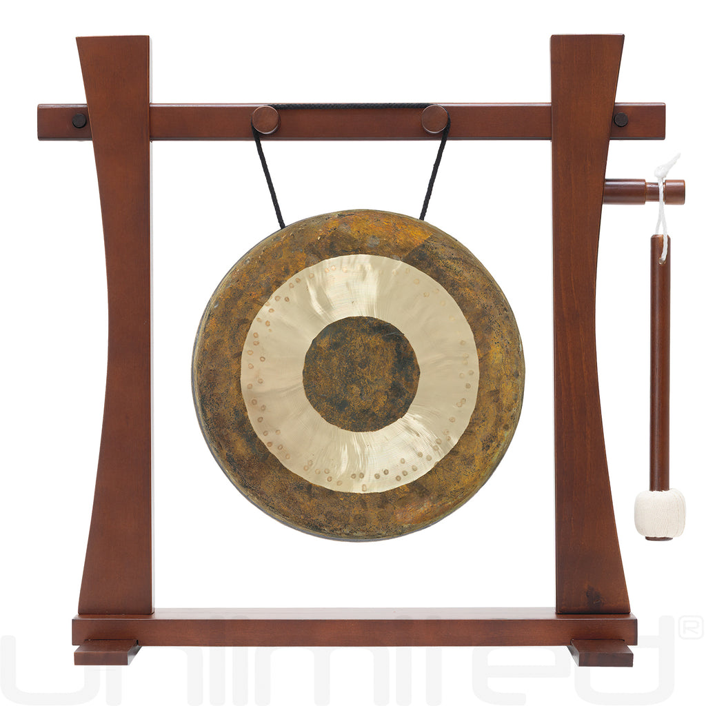 8" to 10" Chinese Gongs on the Tabletop Spirit Guide Gong Stand