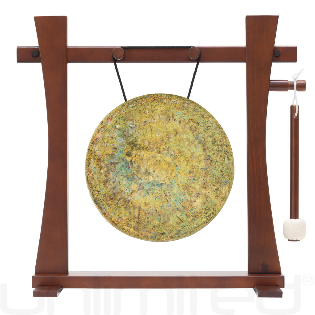 8" to 10" Chinese Gongs on the Tabletop Spirit Guide Gong Stand