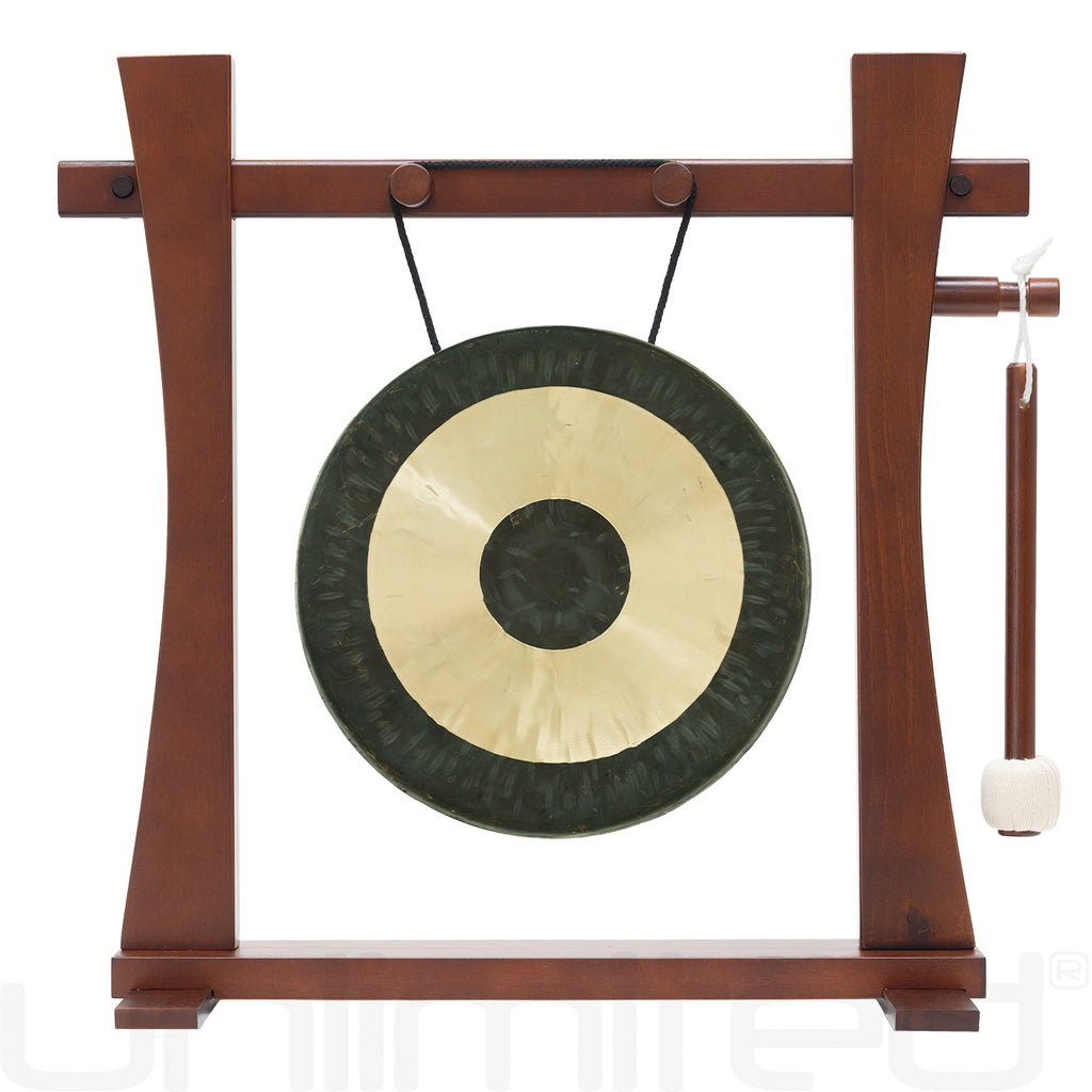 8" to 10" Chinese Gongs on the Tabletop Spirit Guide Gong Stand