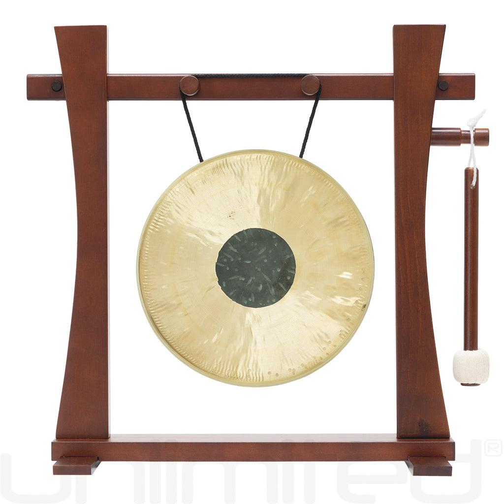 8" to 10" Chinese Gongs on the Tabletop Spirit Guide Gong Stand