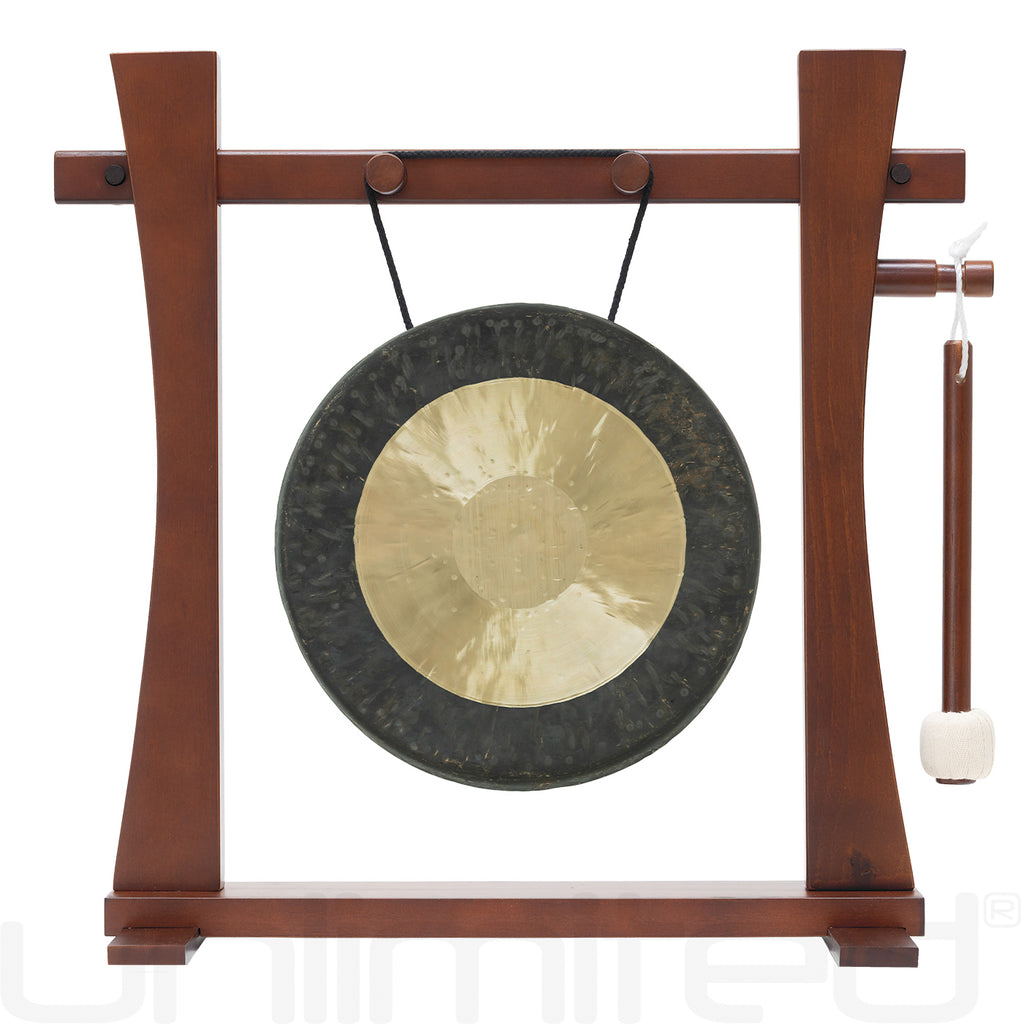 8" to 10" Chinese Gongs on the Tabletop Spirit Guide Gong Stand