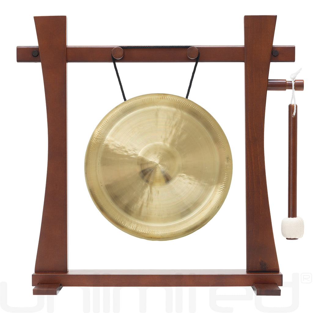 8" to 10" Chinese Gongs on the Tabletop Spirit Guide Gong Stand