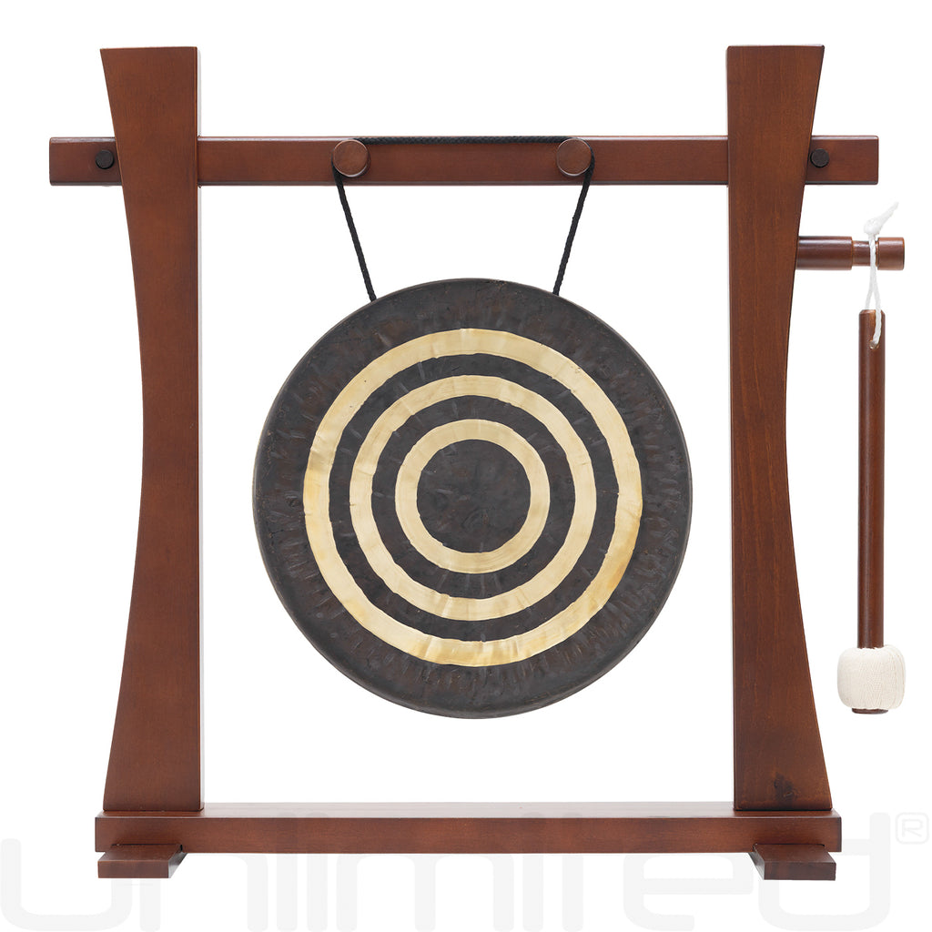 8" to 10" Chinese Gongs on the Tabletop Spirit Guide Gong Stand