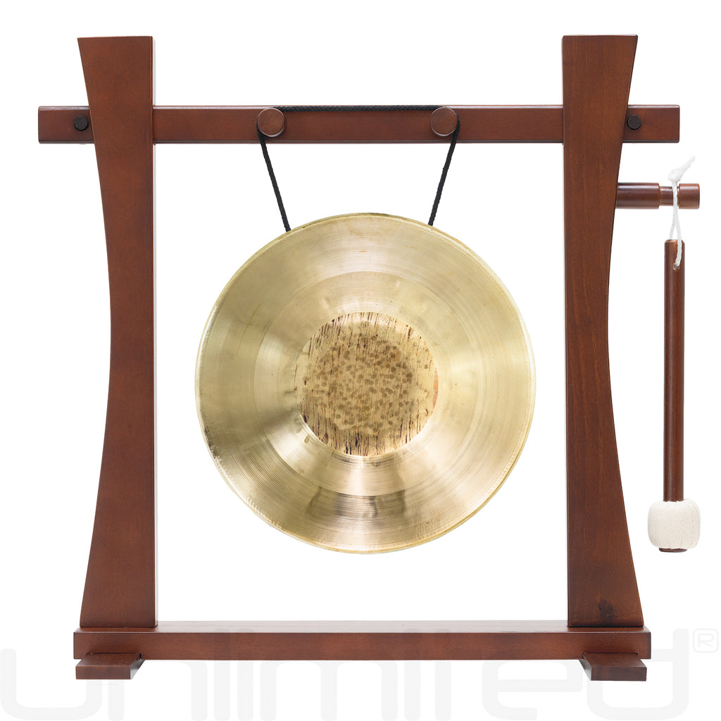 8" to 10" Chinese Gongs on the Tabletop Spirit Guide Gong Stand